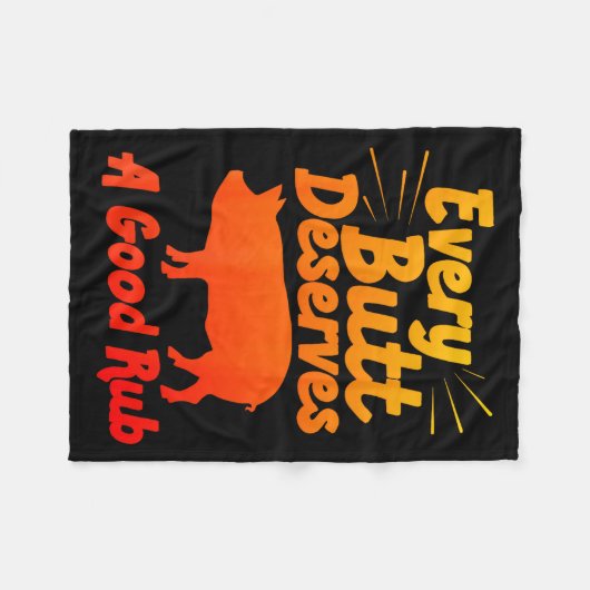 Funny Bbq Art For Men Women Grilling Meat Smoking Fleecedecke (Vorderseite (Horizontal))