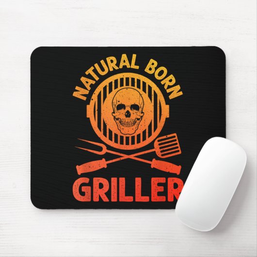 Funny Bbq Art For Men Women Grilling Meat Smoking Mousepad (Mit Mouse)