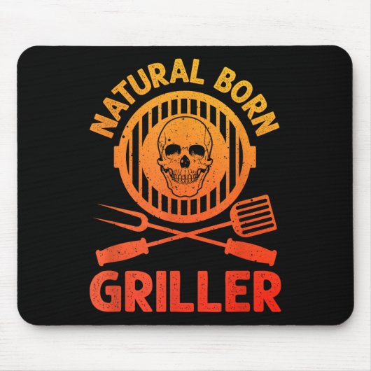 Funny Bbq Art For Men Women Grilling Meat Smoking  Mousepad (Vorne)