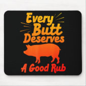 Funny Bbq Art For Men Women Grilling Meat Smoking Mousepad (Vorne)