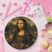 Funny BBQ Mona Lisa Pappteller (Party)