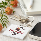 Funny BBQ Quote I Only Smoke The Good Stuff Schlüsselanhänger (Vorderseite rechts)