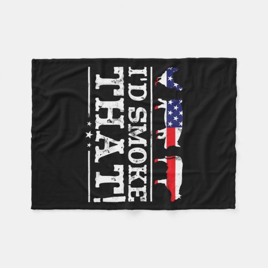 Funny Bbq Shirt I'd Smoke That Meat Tmaster Grill Fleecedecke (Vorderseite (Horizontal))