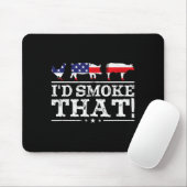 Funny Bbq Shirt I'd Smoke That Meat Tmaster Grill  Mousepad (Mit Mouse)