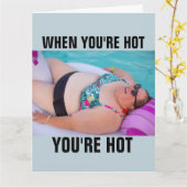 FUNNY BBW BIG GIRL BATHBEAUTY BIRTHDAY CARD KARTE (Gelbe Blume)