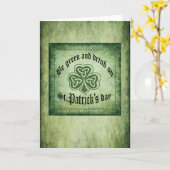 Funny "be green and drink on" irisches Kleeblatt Karte (Gelbe Blume)