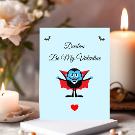 Funny Be mein Valentine Cartoon Vampire Bat Name Postkarte