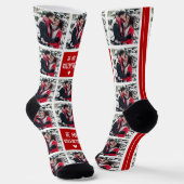 Funny Be My Valentine Foto Grid Socken (Gewinkelt)
