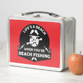 Funny Beach Fischen Metall Brotdose (Beispiel)