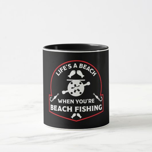 Funny Beach Fischen Tasse (Zentrum)
