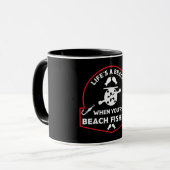 Funny Beach Fischen Tasse (Vorderseite Links)