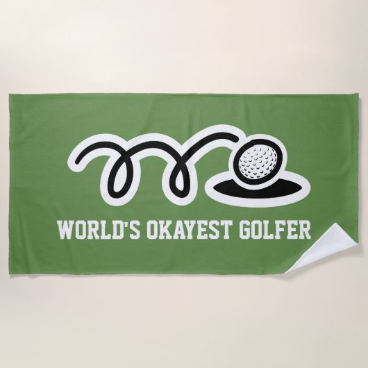 Funny Beach Handtuch Geschenk für Golfspieler (Vorderseite)