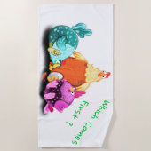 Funny Beach Handtuch Hühner Wart Eier bis Hatch (Vorderseite)