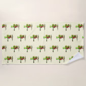 Funny Beach Handtuch mit Frosch spielen Gitarre (Vorderseite)