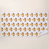 Funny Beach Handtuch mit Happy Yellow Ducks (Vorderseite)