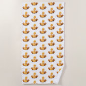Funny Beach Handtuch mit Happy Yellow Ducks (Vorderseite)
