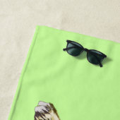 Funny Beach Handtuch mit Mops Dog und Custom Text (Beispiel)