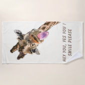 Funny Beach Handtuch spielend Giraffe - Custom Tex (Vorderseite)