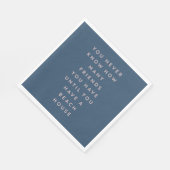 Funny Beach House Friends Sprichwort in Navy Blue Serviette (Ecke)