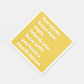 Funny Beach House Friends Zitat in Gelb Serviette (Ecke)