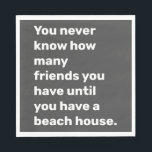 Funny Beach House Friends Zitat Typografie Black Serviette<br><div class="desc">Funny Beach House Friends Zitat Stilvolle Typografie Black and White Napkins</div>