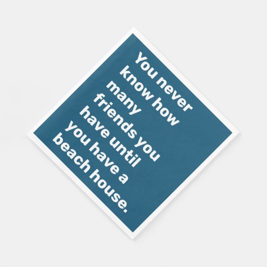 Funny Beach House Friends Zitat Typografie Blue Serviette (Ecke)