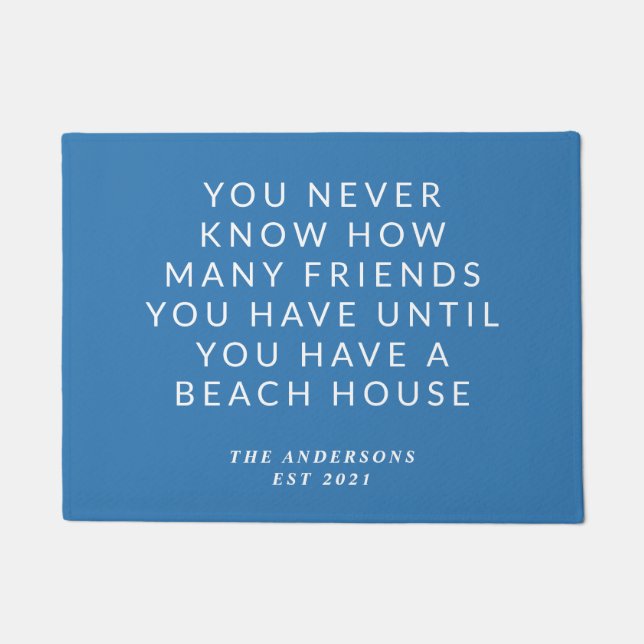 Funny Beach House Zitat Blue Personalisiert Doorma Fußmatte (Vorderseite)