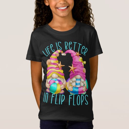 Funny Beach ist besser in Flip Flops T-Shirt (Vorderseite)