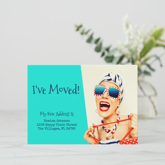 Funny Beach Lady Ich habe mich bewegt Ankündigung (Stehend Vorderseite)