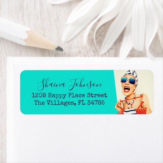 Funny Beach Lady Retro Vibe Spaß (Insitu)