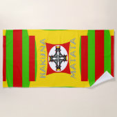 Funny Beach Party Red Golden Green Strandtuch (Vorderseite)