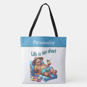 Funny Beach Quote Leben zu Kurz Personalisiert Tasche