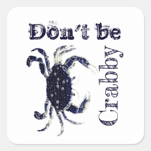 Funny Beach Summer Sei nicht Crabby Stickers (Vorderseite)