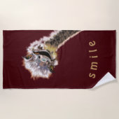 Funny Beach Towel Happy Ostrich - Farbe wählen Strandtuch (Vorderseite)