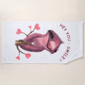 Funny Beach Towel Playl Sloth Smile - Benutzerdefi Strandtuch (Vorderseite)