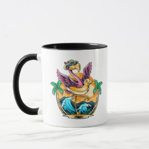 Funny Beach Tropical Flamingo Tasse