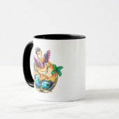 Funny Beach Tropical Flamingo Tasse (Vorderseite Links)