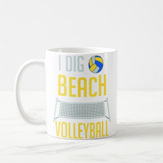 Funny Beach Volleyball Player I Dig Beach Volleyba Kaffeetasse (Links)