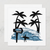 Funny Beach Wave Flat Card (Vorne/Hinten)