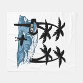 Funny Beach Wave Fleecedecke (Vorderseite (Horizontal))