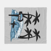 Funny Beach Wave Fleecedecke (Vorderseite (Horizontal))