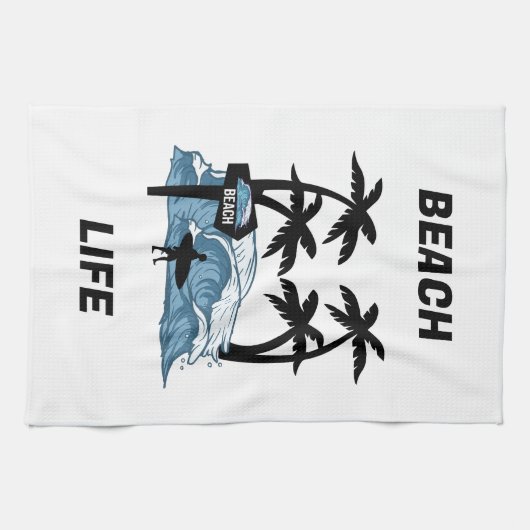 Funny Beach Wave Geschirrtuch (Horizontal)