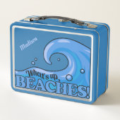 Funny Beach Wave individuelle Name Lunch Boxen (Rückseite)