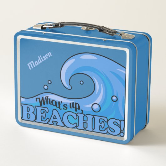 Funny Beach Wave individuelle Name Lunch Boxen (Rückseite)