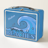 Funny Beach Wave individuelle Name Lunch Boxen (Vorderseite)