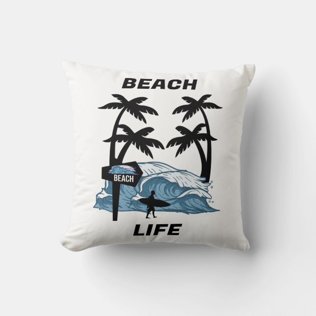 Funny Beach Wave Kissen (Vorderseite)