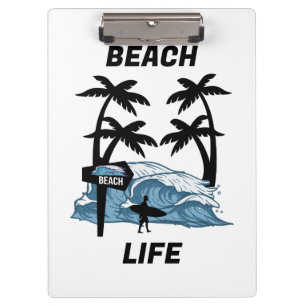 Funny Beach Wave Klemmbrett