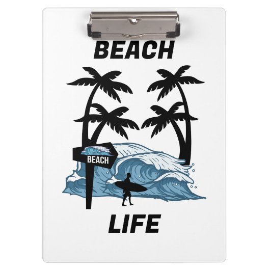 Funny Beach Wave Klemmbrett (Vorderseite)