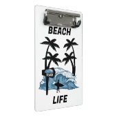 Funny Beach Wave Mini Klemmbrett (Schrägansicht)