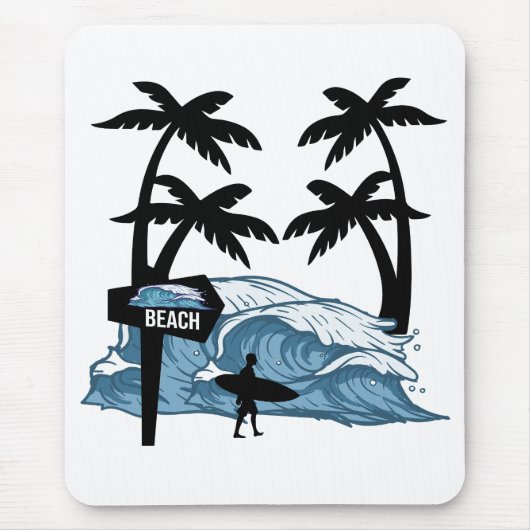 Funny Beach Wave Mousepad (Vorne)